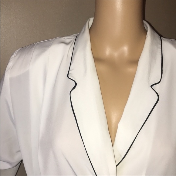 Vintage 80s double breasted nautical feel blouse L - Picture 3 of 7